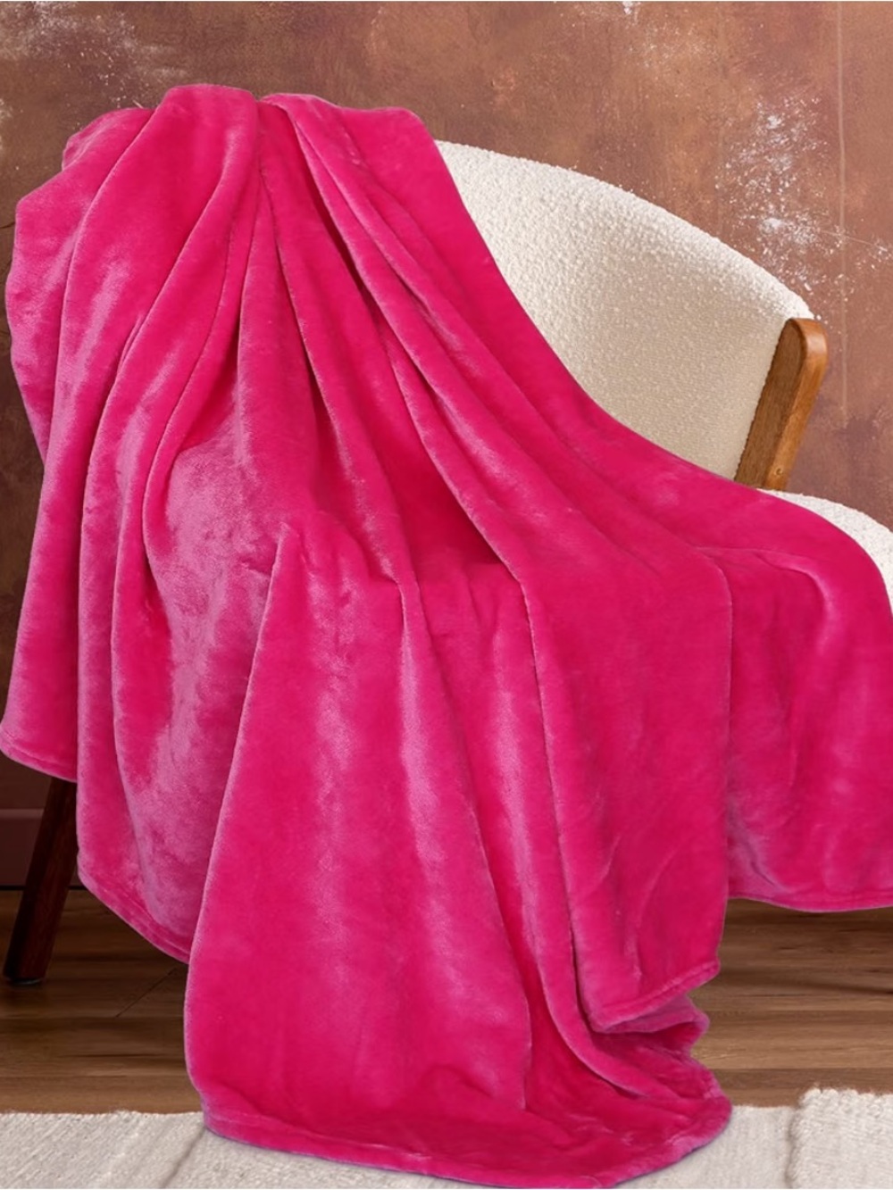Plush Pink Fleece Throw Blanket